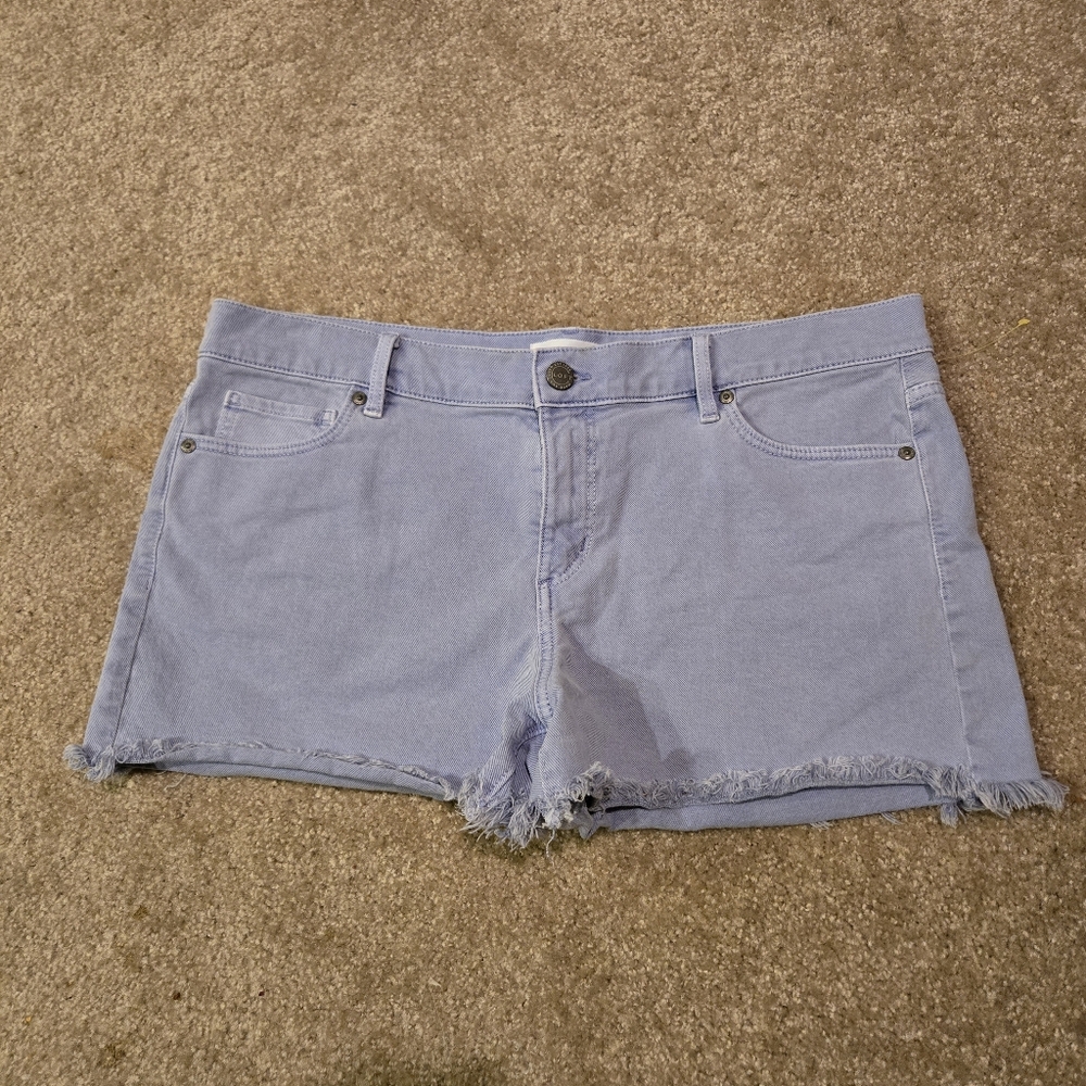 LOFT Women's Light Blue Denim Shorts Size 14